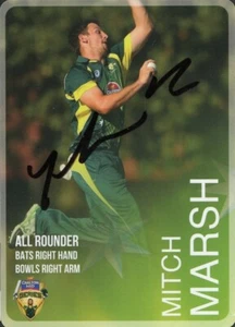 Signed 2014 2015 Australia Men's ODI Tap N Play Cricket Card - Mitch Marsh - Bild 1 von 3