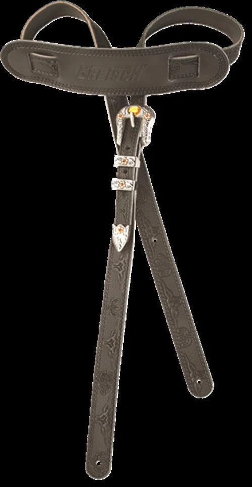 Pulseira de couro vintage Gretsch Tooled, preta - Imagem 1 de 1