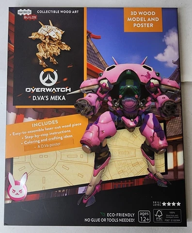 Overwatch D.Va’s MEKA 3D Wood Model and Poster Loot crate Anime NEW Cover