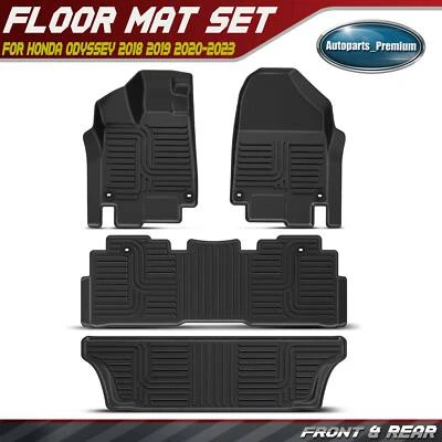 4x Front & Rear Floor Mats Liner for Honda Odyssey 2018 2019 2020 2021 2022 2023 - Image 1 of 4