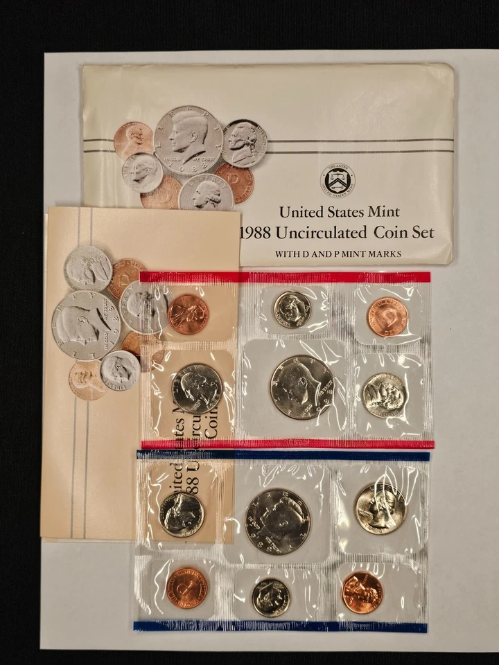 1988 US Mint P&D Set envelope & COA, 10 Coin - Image 1 of 1