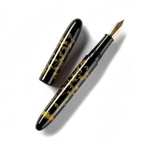 Qianyu Bamboo Fountain Pen Elegant Ebonite e Urushi - Picture 1 of 4
