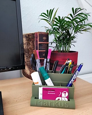 Stiftehalter mit Namen, personalisierte Stiftebox für Einschulung,  Jubiläum ect - Bild 1 von 4
