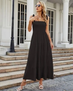 Vestido de mujer con tirantes de espagueti vestido de playa sin mangas faldas estilo hawaiano - Imagen 1 de 9