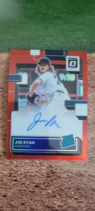 2022 Donruss Optic Joe Ryan Red Prizm Rated Rookie Signatures Autograph/49