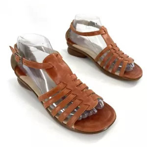 Dansko Strappy Fisherman Sandals Womens Sz 37/6.5 Brown Leather Casual Summer - Picture 1 of 9