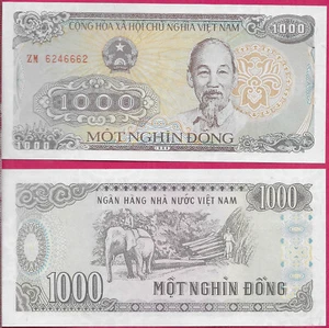VIETNAM 1000 DONG 1988 UNC ZM,SECOND NEW DONG,PORTRAIT OF HO CHI MINH (1890-1969 - Picture 1 of 1