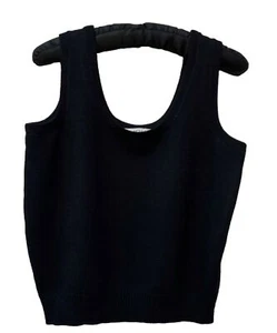 Canotta St. John nera Santana maglia senza maniche cami donna piccola C55 - Foto 1 di 5
