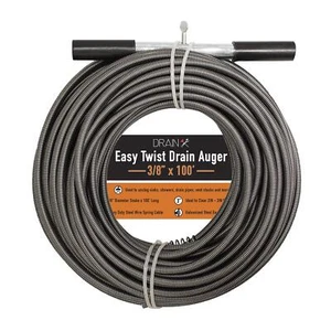 Easy Twist Drain Auger, Plumbing Cables for Cleaning Clogs, 3/8 - Picture 1 of 9