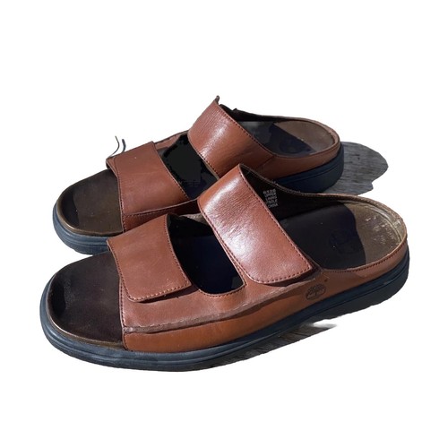 Timberland Sandalo in pelle con plantare per uomo taglia 9 M Marrone