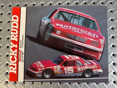 "Postal vintage 1987 Ricky Rudd Nascar 8,5"" x 11""" Foto 1 de 2