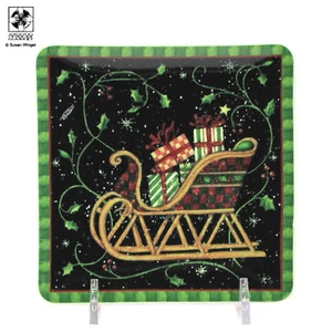 MWW Market PRIMITIVE CHRISTMAS - SLEIGH 4.5" Mini Plate Folk Art Susan Winget - Picture 1 of 9