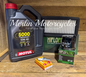 SUZUKI AN650 BURGMAN 2002-2018 MOTUL 5000 10W40 SERVICE KIT inc SUMP WASHER - Picture 1 of 21