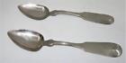 J.J. Brown Coin Silver Andover Monogram Fiddle Spoon, 5 7/8"    Set Of 2 Spoons