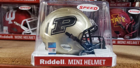 PURDUE BOILERMAKERS FLAT GOLD REPLICA MINI HELMET NCAA RIDDELL Cover