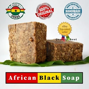 Raw African Black Soap Face Body 100% Pure Natural Organic Ghana Bulk Wholesale - Picture 1 of 4