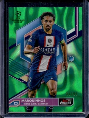 2022 Finest UEFA Marquinhos Green Lava Refractor #/99 PSG - Image 1 of 2