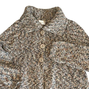 VTG Studio Works Marled Knit Cardigan Sweater Women's Petite M | Gray | EUC - Picture 1 of 10