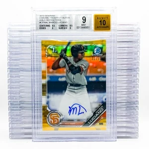 2019 Bowman Marco Luciano Chrome Prospect Autographs Gold Refractor #/50 BGS 9 - Picture 1 of 2