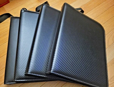 Carpetas para tarjetas coleccionables de cuero sintético - Lote de 4 cada una con 40 9 páginas de bolsillo usadas Foto 1 de 4