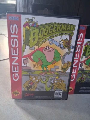  Boogerman A Pick and Flick Adventure (Sega Genesis, 1994) Complete CIB Tested - Image 1 of 4