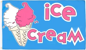 Ice Cream Flag 2x3 FT – Polyester Banner with Grommets, Fade Resistant - Picture 1 of 4