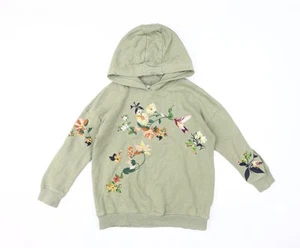 Next Girls Green Embroidered Pullover Hoodie Size 8 Years - Picture 1 of 12