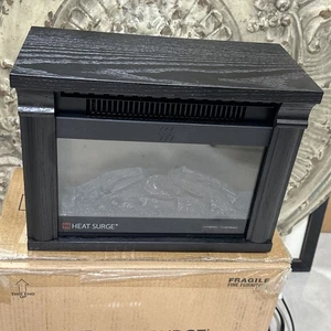 Heat Surge Portable Heater Electric Fireplace 1200W Black Hybrid Thermic Tested - Picture 1 of 11