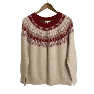Maglione Maurices donna M peloso rosso rosa beige panna finto collo scintillante - Foto 1 di 7