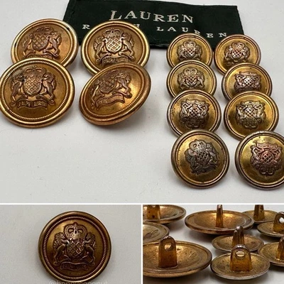 LAUREN RALPH LAUREN BLAZER REPLACEMENT BUTTONS VINTAGE LIONS CROWN GOLD TONE - Image 1 of 4
