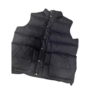 Land End Herren Marineblau Gänsedaunen Puffer Weste Größe 2XL XXL Puffy Snap Up Ski - Bild 1 von 10