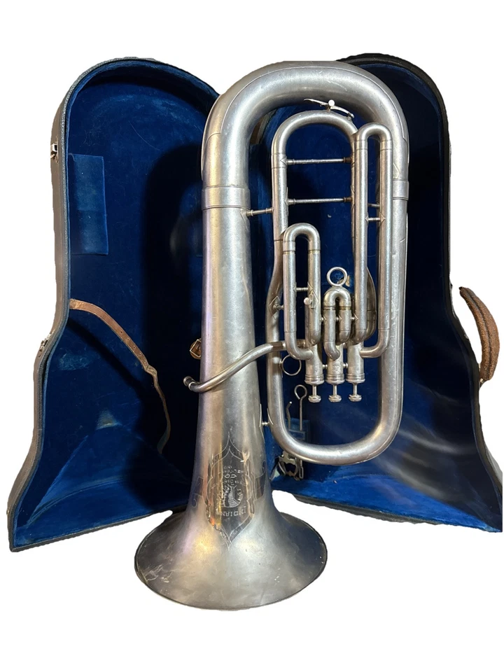 Cuerno Barítono Martin Plata Años 30 Elkhart Indiana con Estuche Rígido De Colección 7699 Foto 1 de 4
