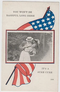 Patriotic Romance You Won't Be Bashful Long Postcard - Picture 1 of 1