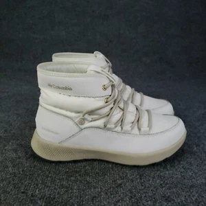 Columbia Slopeside Village Boots Women Size 8.5 White Omni Heat Insulated Hiking - Picture 1 of 15