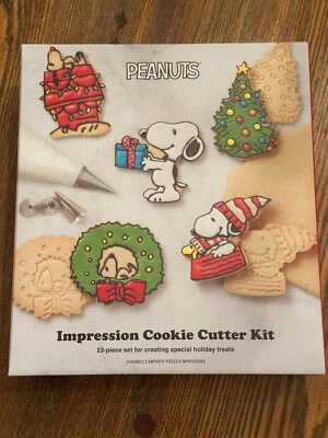 Williams Sonoma 23 pc Peanuts Snoopy Christmas Impression Cookie Cutter Kit Set - Image 1 of 4