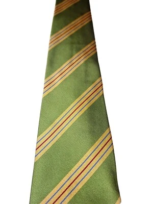 Corbata J Crew todas las rayas de seda en verde, amarillo, azul, rojo, nueva sin etiquetas Foto 1 de 4