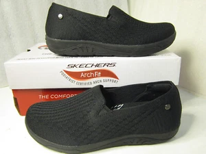 Skechers Air-Cooled Relaxed, Arch Fit Womens 6.5 Washable Black Fabric Top Shoes - Picture 1 of 21