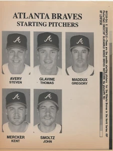Atlanta Braves Press Photo 1995 World Series AP Photo Starting Pitchers Smoltz - Picture 1 of 1