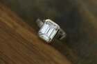 14k White Gold 2.50ct Emerald Diamond Engagement Ring Hallmark Gold Lab-created