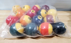 Vintage Billiard Pool Balls 2 1/4" Inch Lot of 16 Standard Pool Table Set READ - Picture 1 of 4