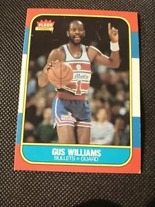 Tarjeta de la NBA Gus Williams Fleer 1986 #124 Washington Bullets Sonics USC Trojans - Imagen 1 de 2