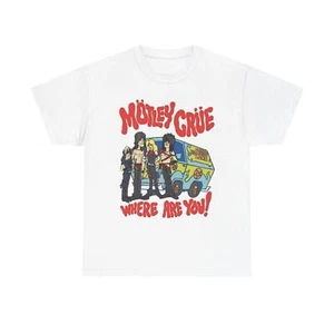 Camiseta Motley Crue Gráfica Scooby Doo Divertida Unisex Camiseta Algodón Pesado - Imagen 1 de 5