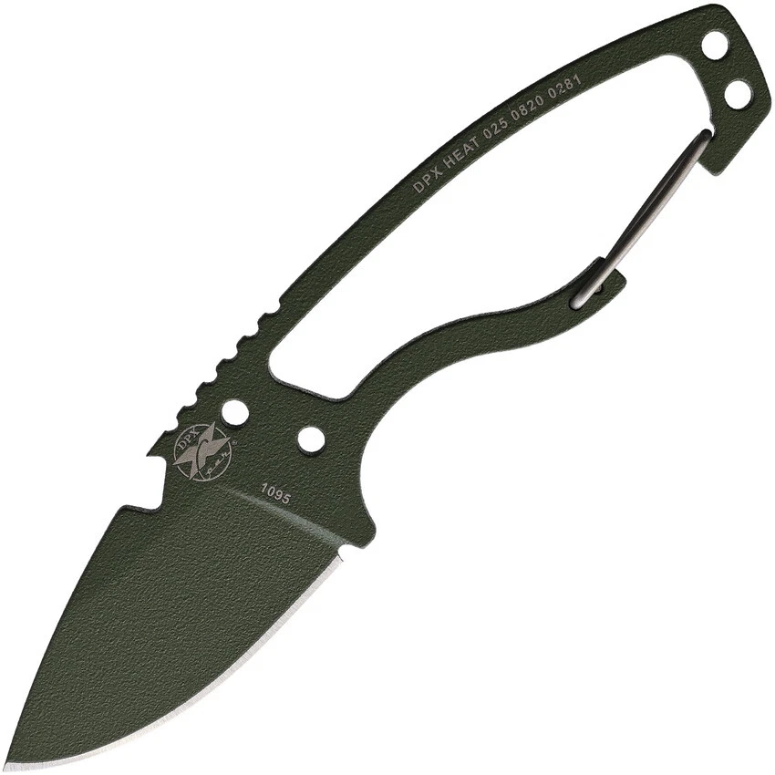Cuchillo de hoja fija DPx Gear HEAT Hiker OD verde 1095HC con funda  Foto 1 de 1