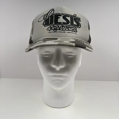 Desi's Taco Lounge Camo Trucker Hat Footesite Village Oscoda MI Nissin Cap - Image 1 of 4