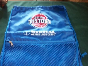 Detroit Pistons medical weight loss clinic vinyl drawstring bag/backpack - Picture 1 of 8