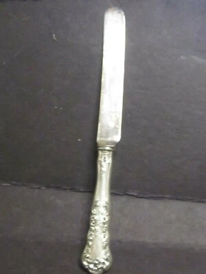 CUCHILLO FRANCÉS ANTIGUO PENSAMIENTO 9 7/8" Hoja Chapada Sin Mono Sterling Meriden Britannia Foto 1 de 2