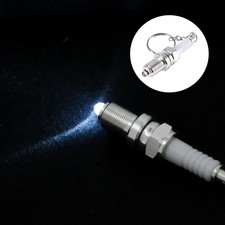 1 x Fashion Men LED Key Chain Spark Plug Keyfob Keychain Keyring Car Accessories