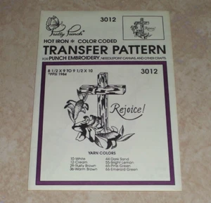 1984 Vintage Rejoice/Cross Pretty Punch Heißeisen Transfermuster, #3012, Ostern - Bild 1 von 1