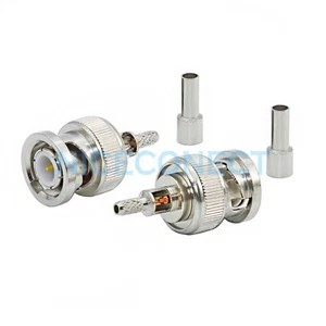 1x Connettore a crimpare dritto finestra maschio BNC per cavo RG174 RG316 RG179 RG178 - Foto 1 di 4