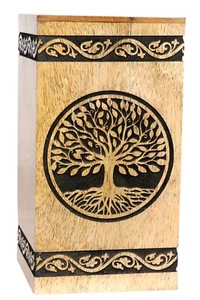 Rosewood Urns Funeral Memorial Human Ashes Urn Engraved Cremation Urn Decor L - Picture 1 of 5